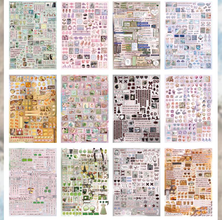 3500 pcs 29 Sheets A5 Large-sized Japanese-style Sticker Book with Multiple Series Various Colors New-style Stickers for Scrapbooking Supplies and Diary Stickers