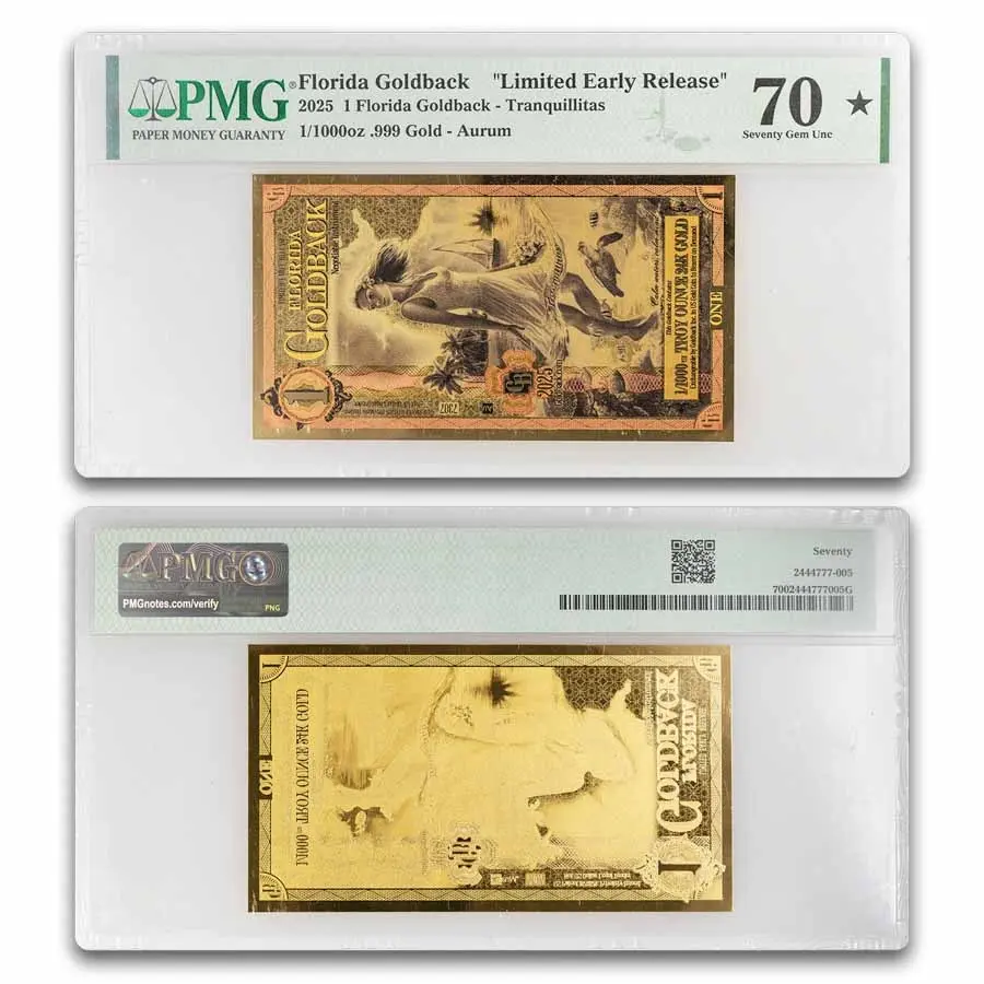 1 Florida Goldback - Tranquillitas PMG-70 'Limited Early Release'