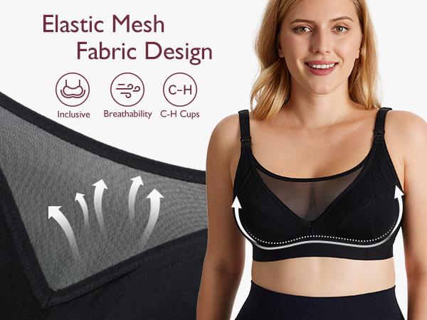 Momcozy Nursing Bras for Breastfeeding, HF018 Seamless Ultra Comfort Maternity Bra, Natural Shape, Pregnancy Sleep Bralette