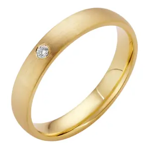 MOISSANITE Solitaire Matte Wedding Band Ring - 14k Gold Vermeil 925 Silver