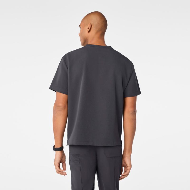 men's Charcoal Easton Relaxed - Crewneck Scrub Top