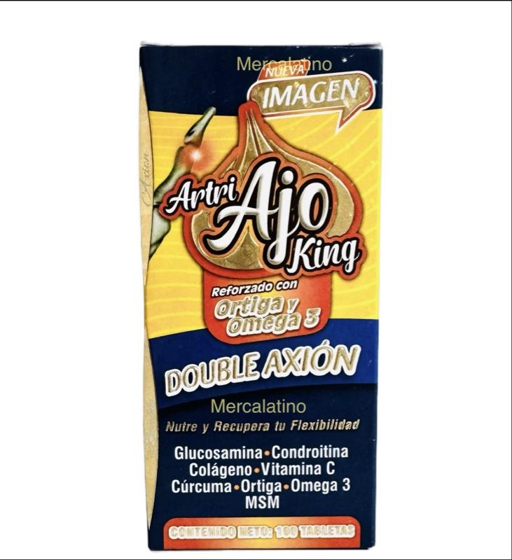 Artri Ajo KING Reforzado with Orthiga & Omega 3 Glucosamine Vitamin Turmeric Collagen 100 Tabs Mexico for Joint Health supplements eocute natural capsules