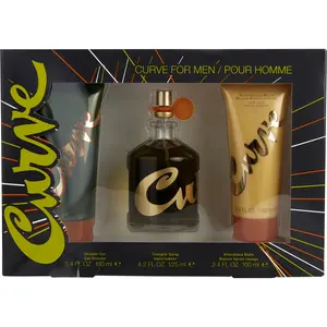 Curve Set-Cologne Spray 4.2 Oz & After Shave Balm 3.4 Oz & Shower Gel 3.4 Oz For Men