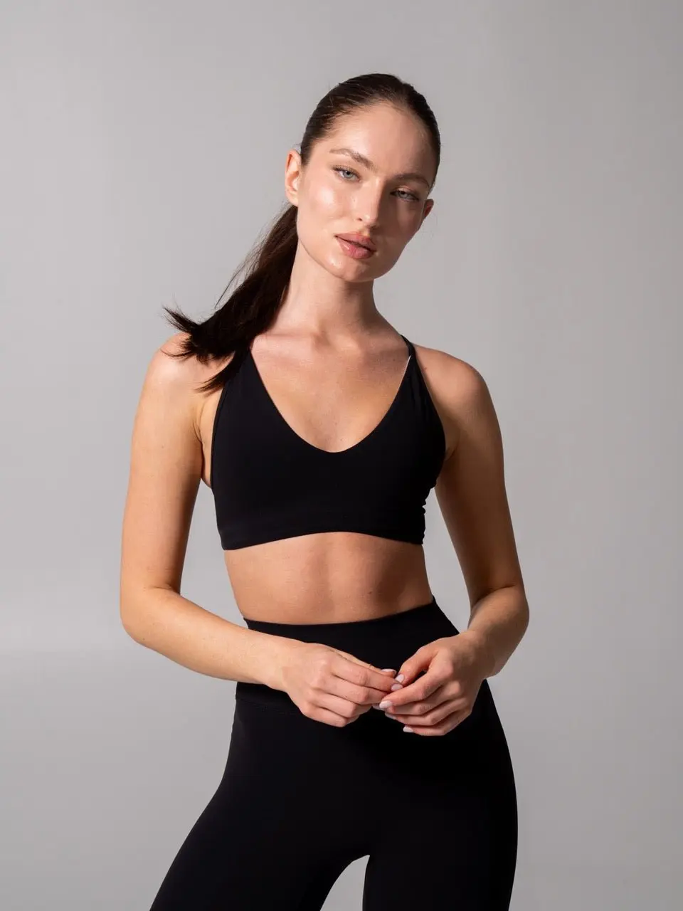 Girlfriend Reversible Sports Bra - Onyx Black and White