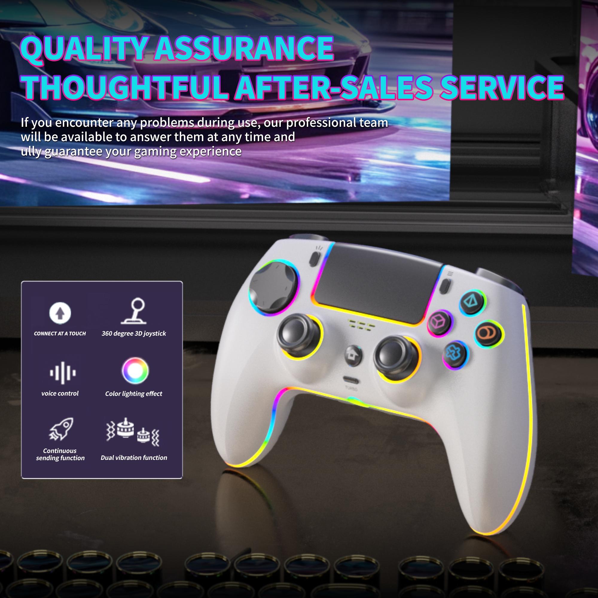 Wireless PS-5 Hall Effect Controller for PlayStation5，PC  Equipped with Anti-Drift Technology, Bluetooth 5.0, 2 Macro Back Buttons, Touchpad, 6-Axis Gyro, Turbo Function & 3.5mm Jack