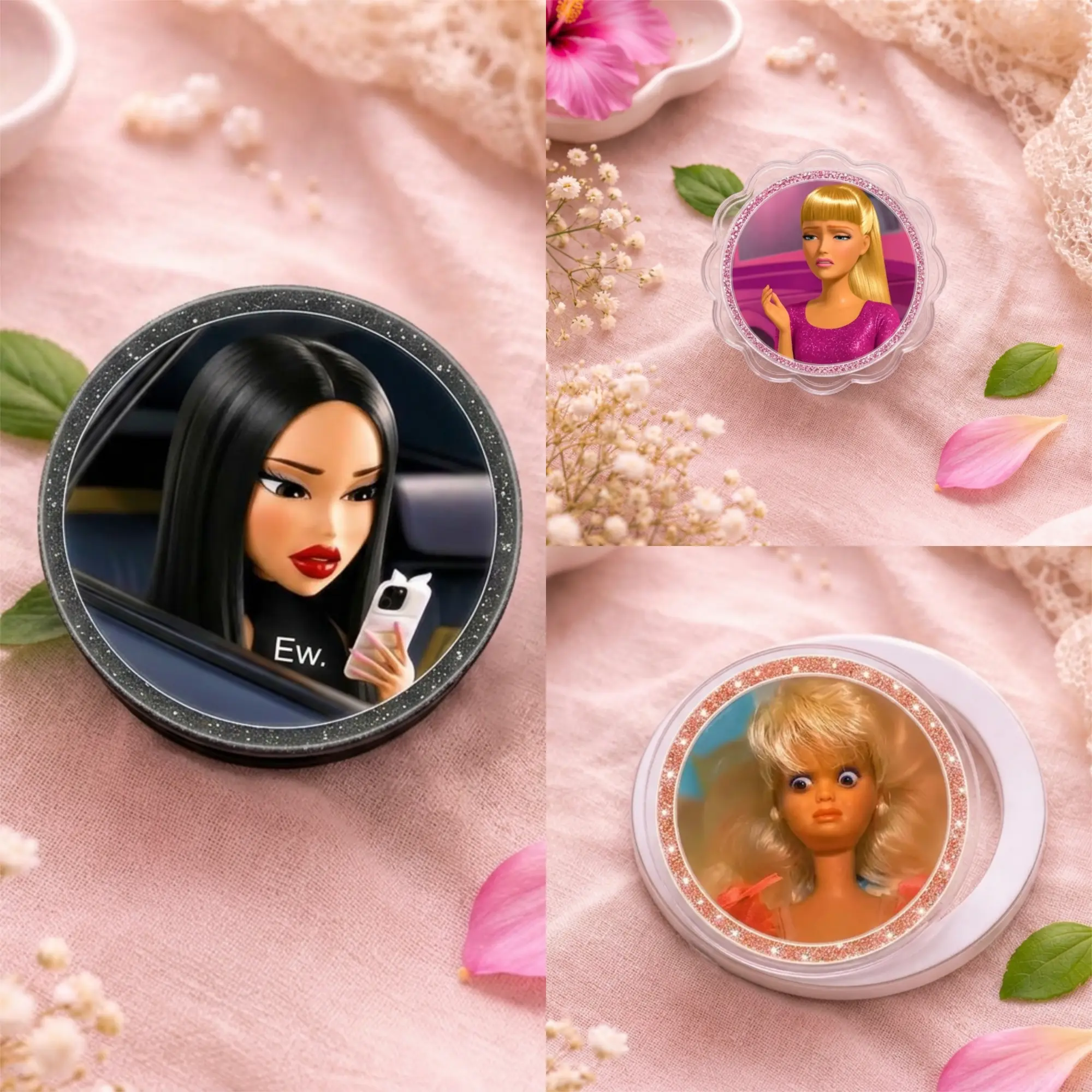 Funny Meme Doll Face Phone Grip, Aesthetic Sarcastic Griptok, Trendy Phone Case Accessory, Unique Gift for Meme Lovers