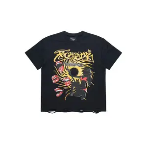 Rock n Roll Black Oversized Graphic T-Shirt