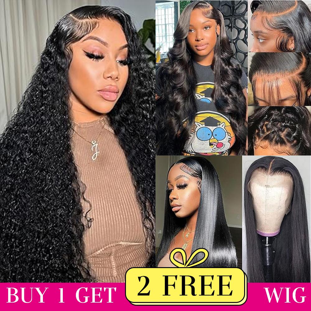 [Combo sale 30"&30"&30"]" 13x4 Deep Wave buy 1 get 3 wig Lace Front Wigs Human Hair 180% Density Human Hair Wigs for Black Women