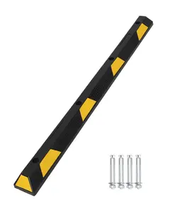 Garvee 72 in Heavy Duty Rubber Parking Curb, Garage Car Wheel Stopper with Yellow & Black Reflective Strips, Durable Speed Bump for Driveway, Warehouse & Parking Lots