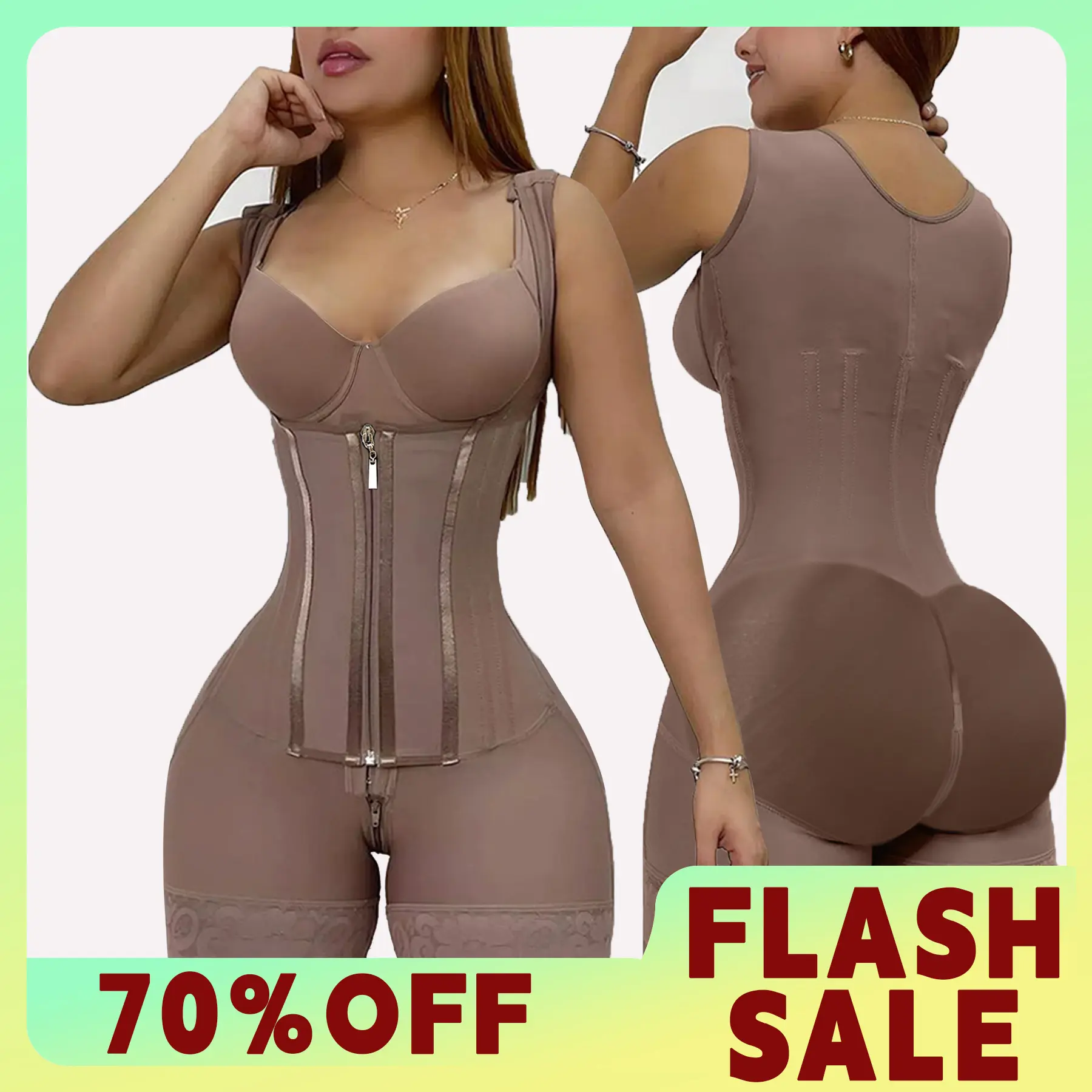 Women's High Waist Faja Body Shaper, Seamless Nylon Corset Shorts with Zipper & Hook and Eye Closure for Body Contouring and Wedding Wear, Shaper Waist Trainer, Easy To Wear And Restroom, High Waist Shapewear, Breathable
