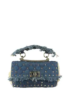 Pre-owned Valentino Denim Shoulder Bags Garavani Rockstud Spike Shoulder Bag