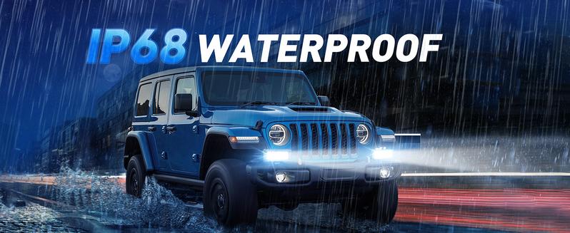 NAOEVO 7 Inch LED Light Bar 240W 24,000LM Offroad Fog/Driving Lights with 2 Leads Wiring Harness Kit, Spot Flood Combo Beam, 2-Pack (White)