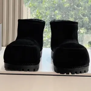 Women's Slip-On Faux Fur Lined Round Toe Flatform Winter Short Boot Faux Suede Camel Winter Boot for Girl Footwear winter boots fall boots women fur boots