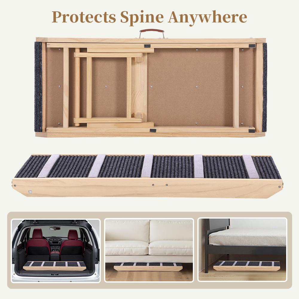 PetCozife Extra Wide Dog Ramp, Folding Wooden Pet Ramp for Bed, with 23" Long Ramp, Adjustable from 15.2" to 23", Adjustable Dog Ramp for Small, Large, Old Dogs & Cats, Suitable for Couch, Sofa, Car, Portable Stable Dog Pet Steps, Supports Up to 200lbs PetCozife Extra Wide Dog Ramp, Folding Wooden Pet Ramp for Bed, with 23" Long Ramp, Adjustable from 15.2" to 23", Adjustable Dog Ramp for Small, Large, Old Dogs & Cats, Suitable for Couch, Sofa, Car, Portable Stable Dog Pet Steps, Supports Up to 200lbs