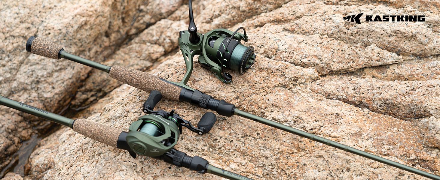 KastKing Spartacus II Twin-Tip Fishing Rod and Reel Combo, Casting Combo, Fishing Poles and Reels Combo, KastFlex IM6 Graphite Blanks, 2-Piece Rods with Extra Tips KastKing Spartacus II Twin-Tip Fishing Rod and Reel Combo, Casting Combo, Fishing Poles and Reels Combo, KastFlex IM6 Graphite Blanks, 2-Piece Rods with Extra Tips