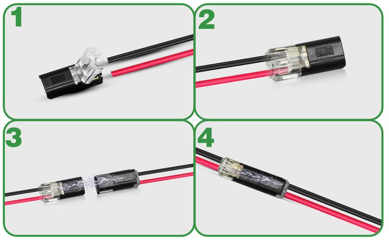 Double-Wire Plug-in Connector Led Light Strip Connectors 2 Pin, Low Voltage Wire Connector with Locking Buckle, Fast Connect Plugs Led Connectors for Strip Lights，Lead strip automotive wiring electricity Power Distribution Secure -YY