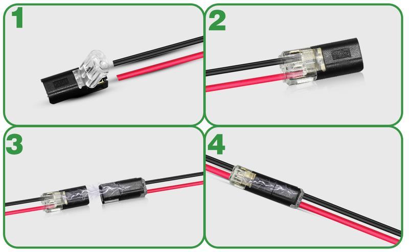 Double-Wire Plug-in Connector Led Light Strip Connectors 2 Pin, Low Voltage Wire Connector with Locking Buckle, Fast Connect Plugs Led Connectors for Strip Lights，Lead strip automotive wiring electricity Power Distribution Secure -YY