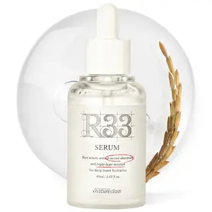 R33 Hydrating Serum for Face with 10-Type Hyaluronic Acid, Niacinamide, Vitamin B5, Rice Extract, Barrier Support, Fragrance Free, Korean Skin Care, 1.69 fl oz