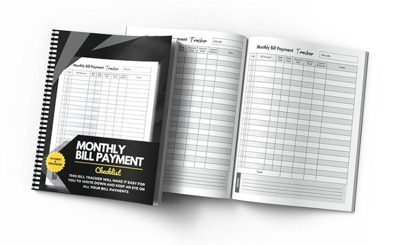 Efficient Finance Organizer Notebook Monthly Bill Payment Tracker 8.5x11 Inch 108 Pages Premium Paper Money Management Checklist for Personal & Professional Use