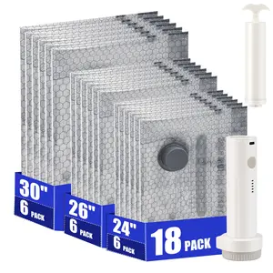 Travel Vacuum Compression Storage Bag with USB Rechargeable Electric Pump, Ultra-Small Lightweight Space Saver for Clothes & Travel Essentials, Zipper Bag, Outdoor Packing, Handheld Organizer