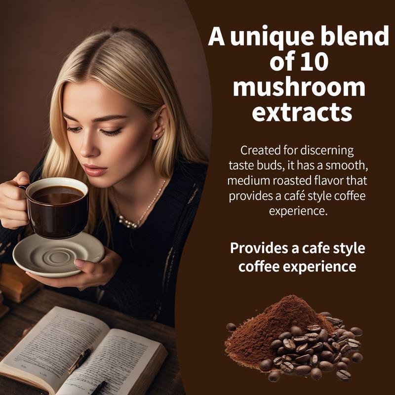 HiPlus Organic Mushroom Coffee Instant Arabica with 10 Functional Mushrooms | Weight & Immune Support | Lion’s Mane, Turkey Tail,Chaga & Reishi |14 oz (396g) HiPlus Organic Mushroom Coffee Instant Arabica with 10 Functional Mushrooms | Weight & Immune Support | Lion’s Mane, Turkey Tail,Chaga & Reishi |14 oz (396g)