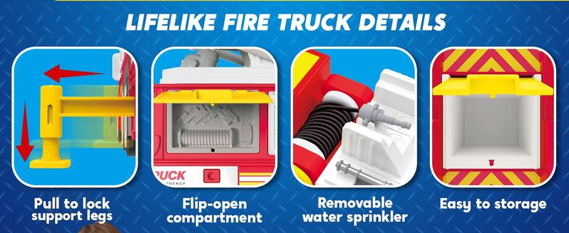 2025 Toys for Kids Extra Large Fire Truck Toys with 33-inch Ladder Lights, Sirens, and Realistic Features Perfect for Boys & Girls Birthday Gifts for Kids Kids Outdoor Play Valentine's Day Gifts for Kids