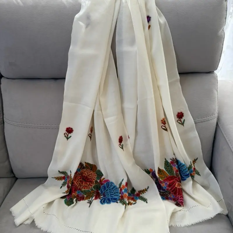 Pure Hand Made Hook Work Ari Embroidered Beading Shawl