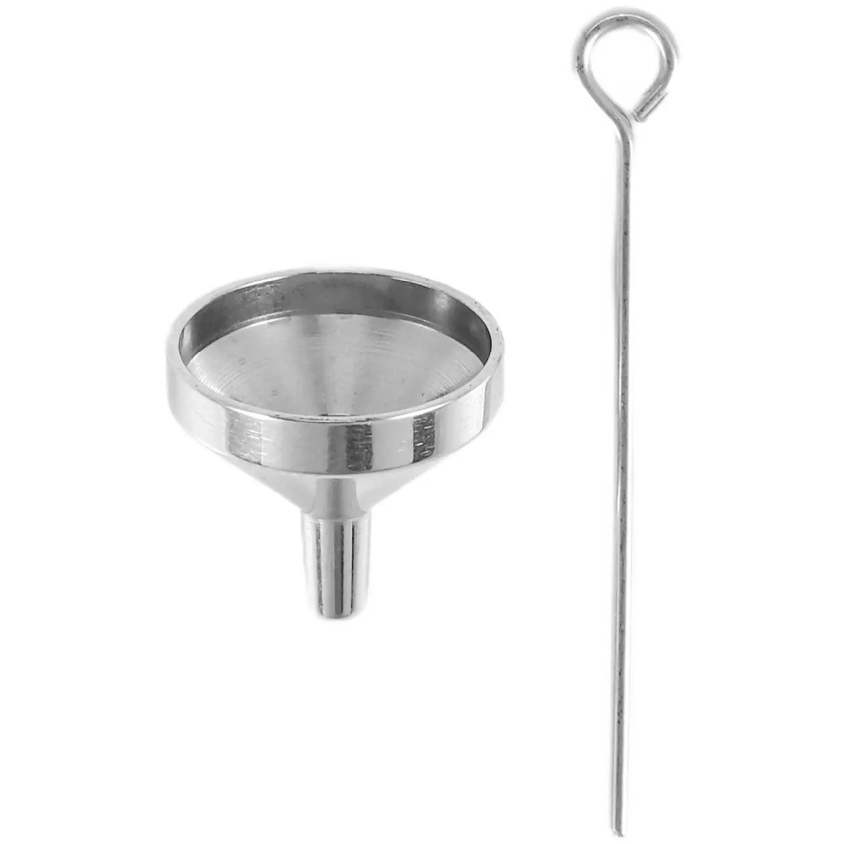 Silver Stainless Steel Small Size Mini Funnels Kit - 1.1x1.2x0.25cm Narrow Fine Tool for Those With Narrow Bottles, Cremation Jewelry Ashes Keepsake Urn Filler, Automotive Motorcycle Car Repair Assembly-Disassembly Tool, Conical Shape, Perfume Transfer