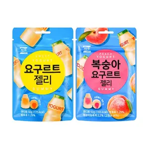 SEOJU Korean Lactobacillus Peach & Original Flavor Juice Gummy Snacks - 2 Flavor Combo Pack (50g x 2)