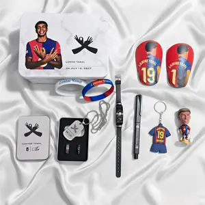 11-Piece Soccer Set with Gift Box, Yamal Gift Bundle:  Mini Shin Guards, Figure, Keychain, Jewelry & Wristbands.Best Christmas Xmas Gift