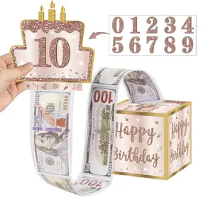 1PC Money Box with Pull Out Birthday Card and Bags, A Fun Way to Gift Cash for Birthdays, Happy Birthday Day, Money Box for Cash Gift, Perfect Money Pull Box Design