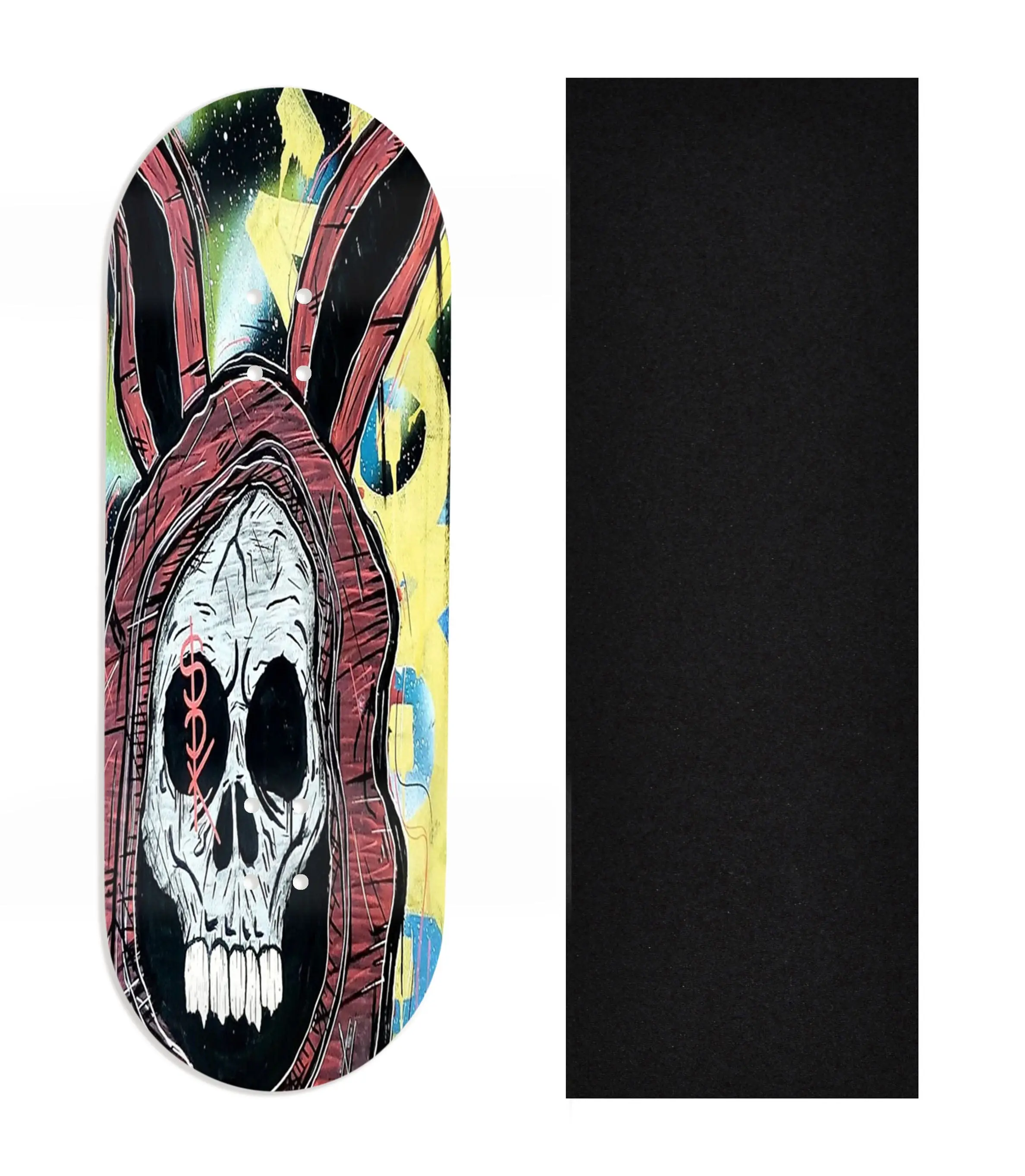 Heat Transfer Graphic Wooden Fingerboard Deck, Design Contest 2024 Winner, @fingertheboard.fb - "Lurker"