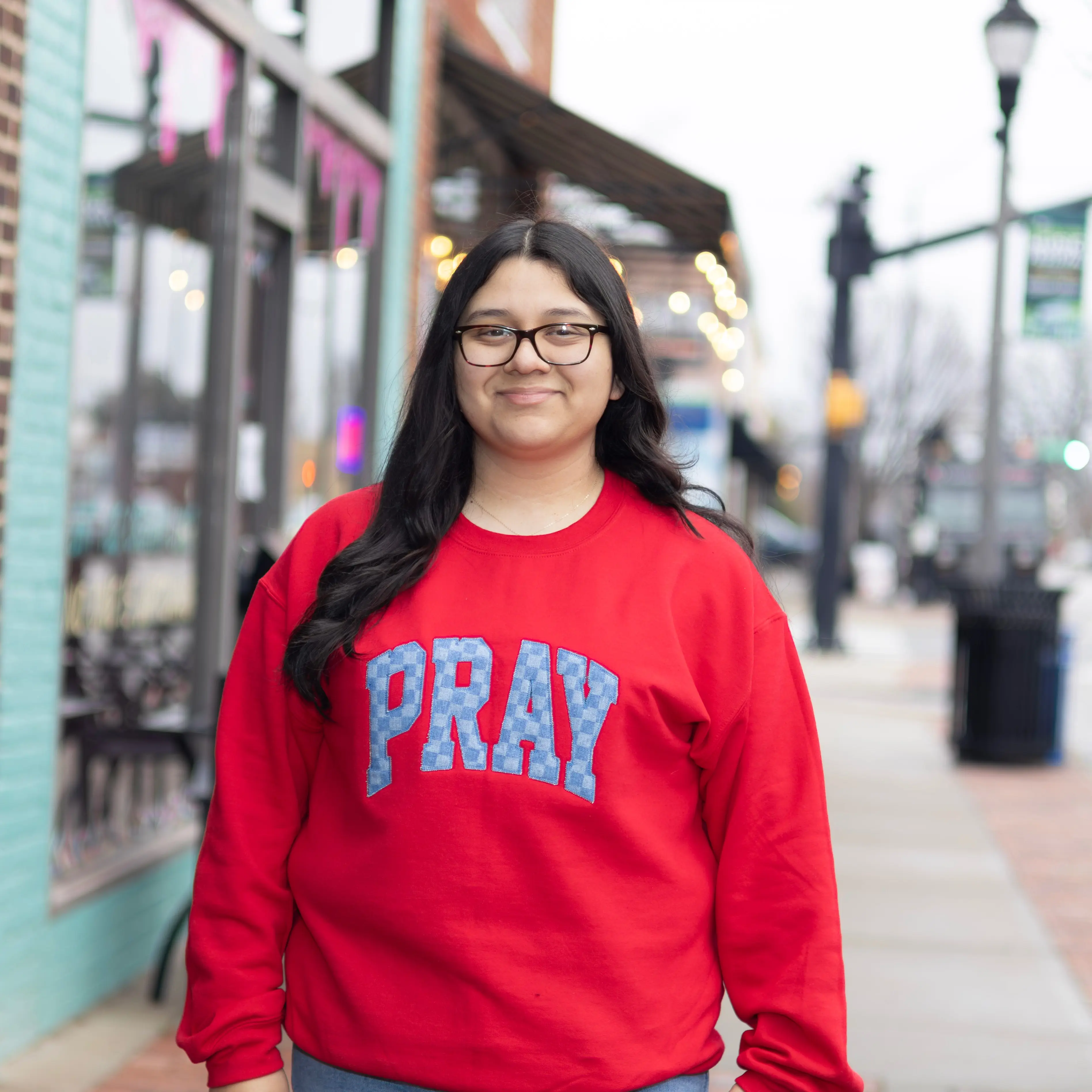 P.R.A.Y Checkered Sweatshirt