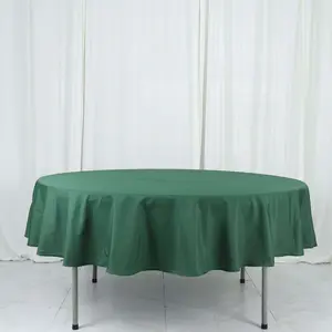 Polyester Round Tablecloth 90" Hunter Emerald Green - Reusable & Durable Table Cover