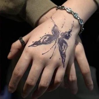 HAND BACK Cross herbal tattoo paste dark crow flower arm juice female male semi-permanent non-reflective waterproof durable Sticker Henna Organic temporary tattoos