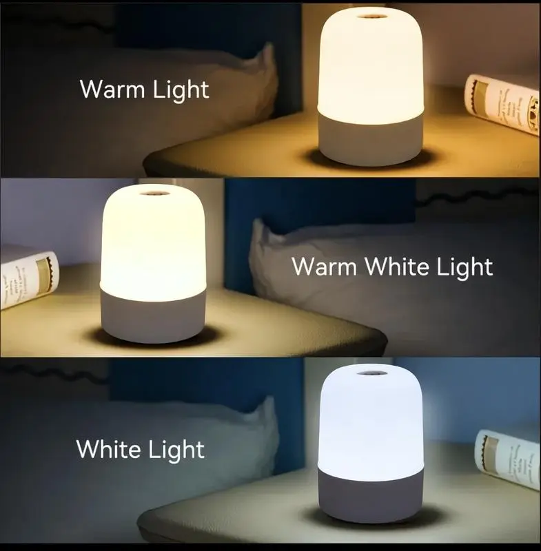 Dimmable Nightlight - Touch Sensor Rechargeable Low-Voltage Portable Bedside Lamp with Off/On Mode, for Nursery, Camping Security Lighting