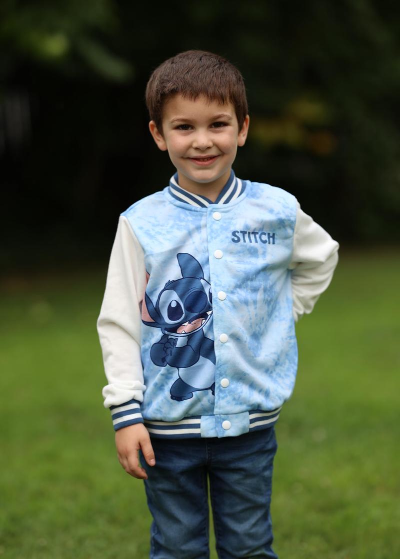 Disney Stitch & Angel Baseball Jackets Color-Block Lightweight Classic Snap Button Sweatshirts for Kids Sizes 6-14 Years