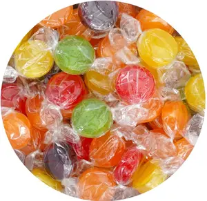 Assorted Fruit Hard Candy, 3 Pound Bulk Candy (Approx. 150 pcs.), Individually Wrapped Hard Candy, Fruit Discs Candy, The Hampton Popcorn & Candy Company