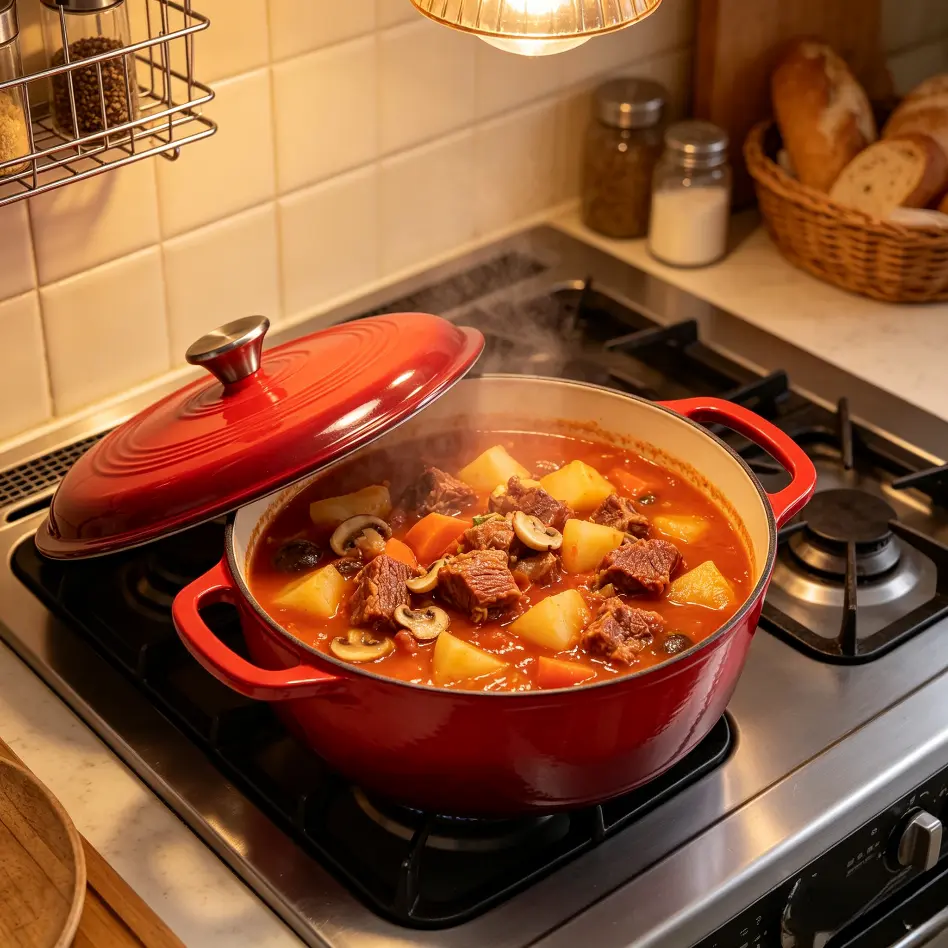6QT Enameled Cast Iron Dutch Oven with Lid, Non-Stick Enamel Coated Pot for Braising, Baking & Frying, Oven & All Stovetops Compatible