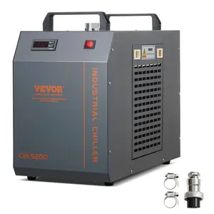 VEVOR Industrial Water Chiller,  , CW-5200, Industrial Water Cooler Cooling System with Built-in Compressor 7L Water Tank Capacity 13 L/min Max Flow Rate, for CO2 Laser Engraving Machine Cooling Machine