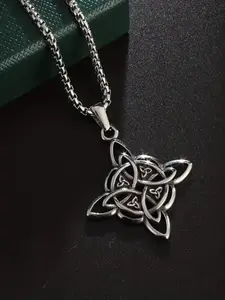 Witch Knot Necklace with Celtic Trinity Pendant, Lucky Clover Design for Mystic Charm, Unique for Her Gothic Witch Jewelry