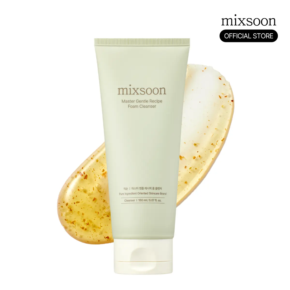 mixsoon Master Gentle Recipe Foam Cleanser - 5.07 fl.oz/150ml Korean Hyaluronic Acid Moisturizing Mild Gel-Type Hyalu-Cica Cica-Tree Facial Cleanser for Dry Skin