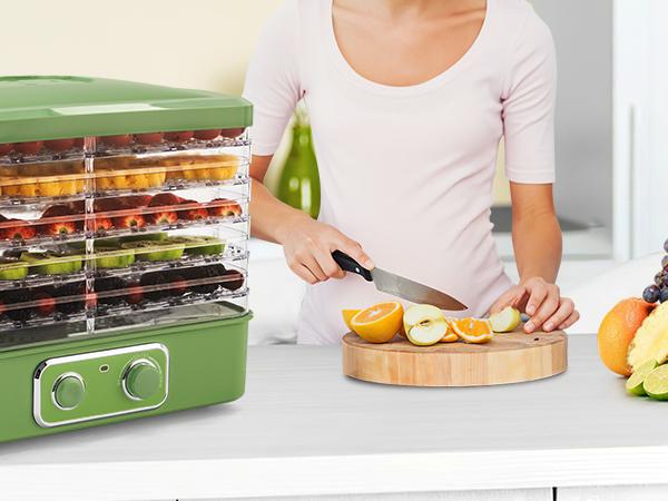 Pukomc Dehydrator with 5-Layer Capacity, BPA-Free Food-Grade AS Material, One-Touch Control for Fruits, Meats & More, Green Design Kitchen Appliances Pukomc Dehydrator with 5-Layer Capacity, BPA-Free Food-Grade AS Material, One-Touch Control for Fruits, Meats & More, Green Design Kitchen Appliances