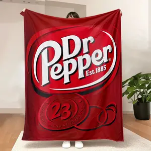Dr Pepper flannel blanket  Soft Blankets, Perfect for Home Bedroom Bed Sofa Picnic Travel and Office Use Ideal for Holiday Gifts.
