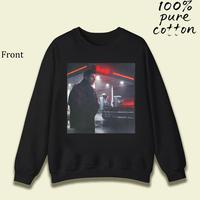 Black round neck hoodie