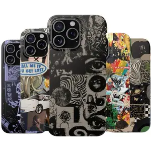 Grunge Psychedelic Flexi Cases, Dark Collage Aesthetic, Retro Grunge Phone Case, Indie, Vintage Aesthetic, Gothic Phone Case, iphone 16 Case