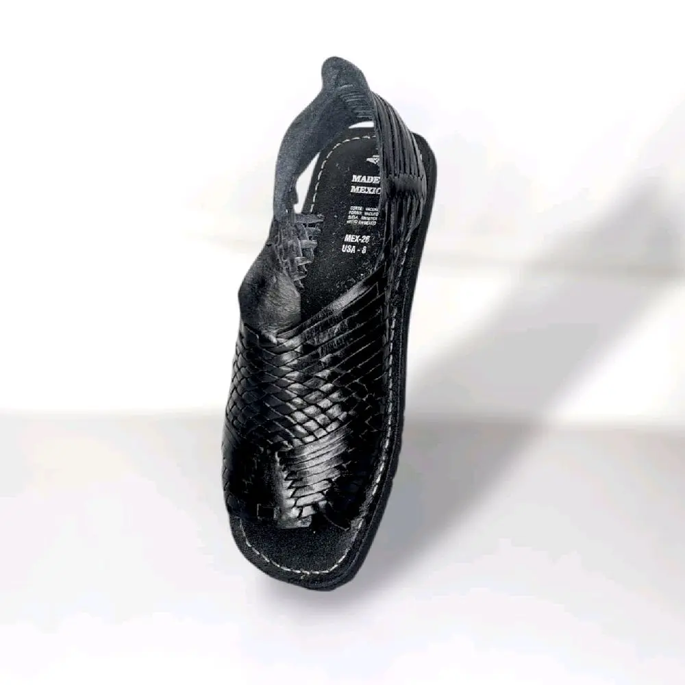 Huaraches Tejidos and Troquelados, Men's Handmade Woven & Die-Cut Huarache Sandals - Cow Hide Leather, Slip-On, Flexible, Rubber Grip Sole, Casual Summer Walking Footwear.