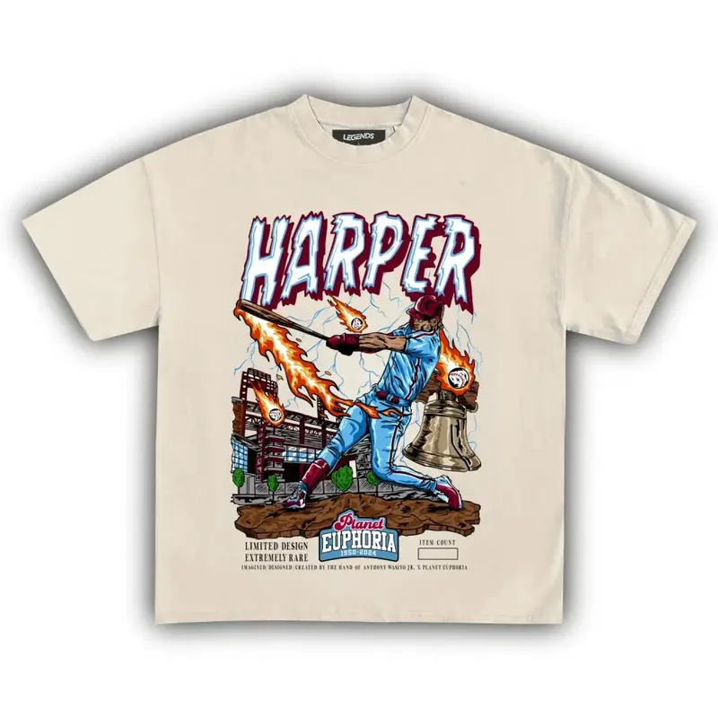 Vintage 90s PE Bryce Harper Planet Euphoria T-shirt, Harper T-shirt, Unisex Short Sleeve Crew Neck, Perfect Gift for Men's Wear - Women's Wear Top, Streetwear, Vintage Style, Casual Tee, 100% Cotton, Casual Daily