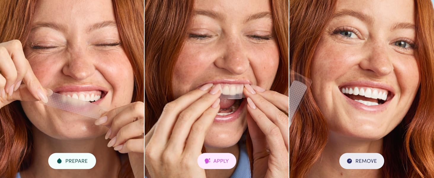 Boca Bella Natural Teeth Whitening Strips - 7 Treatments Per Box, Peroxide-Free, Enamel-Friendly, Mild Mint Flavor, Suitable for Daily Use