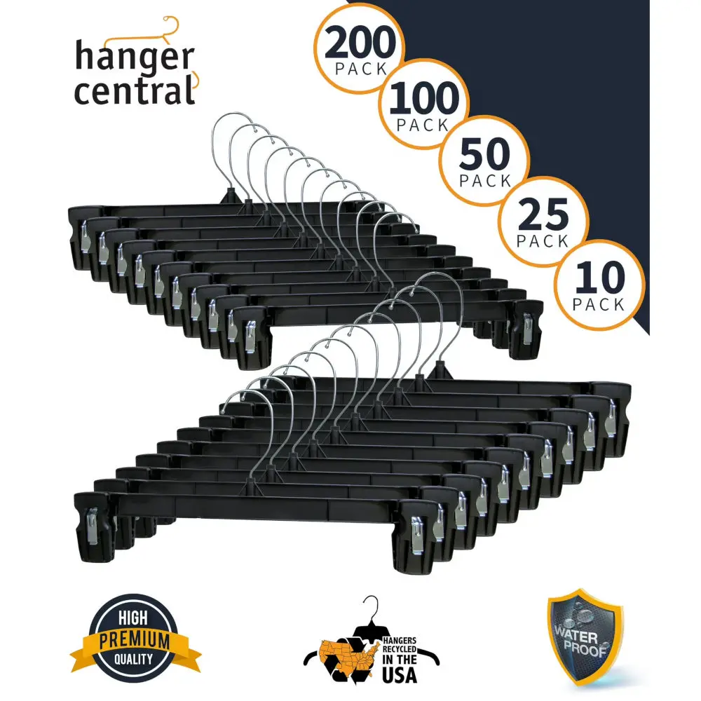 Pant & Skirt Hangers with Pinch Clips 14"